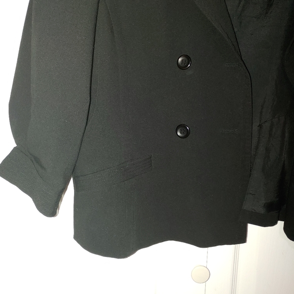 Bedo Femme 3/4 Sleeve Black Blazer Jacket Cuff Detail Faux Pocket Size 12 Large - Picture 6 of 10